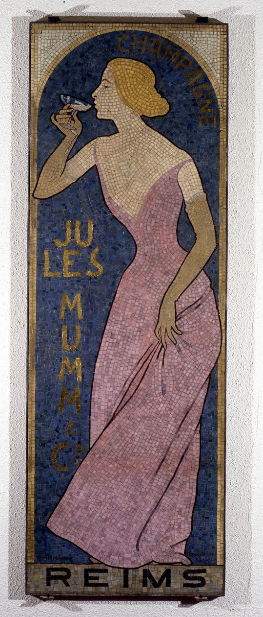 Mosaik för Champagne Mumm, sent 1800-tal av Unknown artist