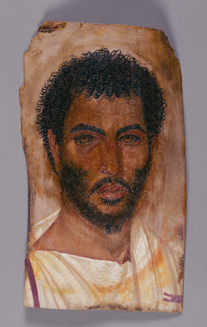 Mumieporträtt av en skäggig man av Unknown artist