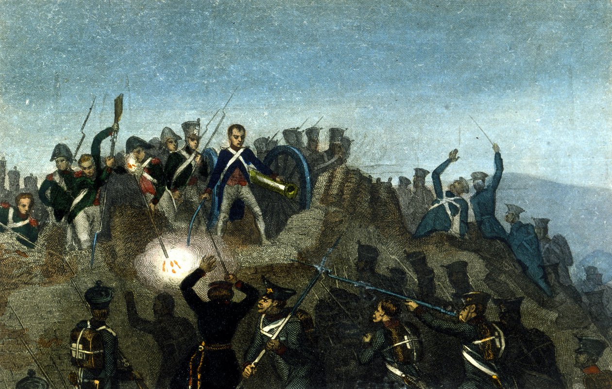 Napoleon I i slaget vid Montmartre den 30 mars av Unknown artist