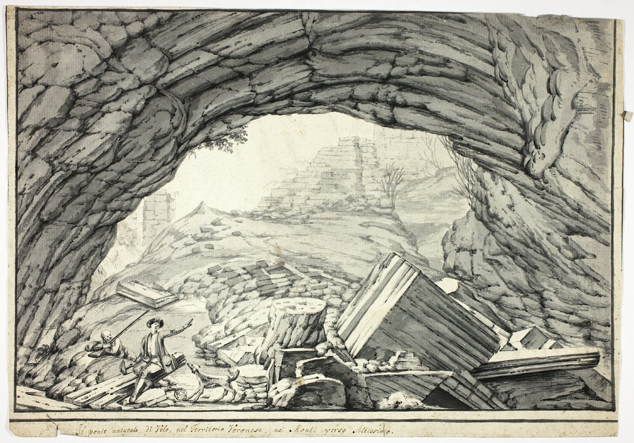 Naturbron Velo, i bergen i Veronese, nära Altissimo av Unknown artist