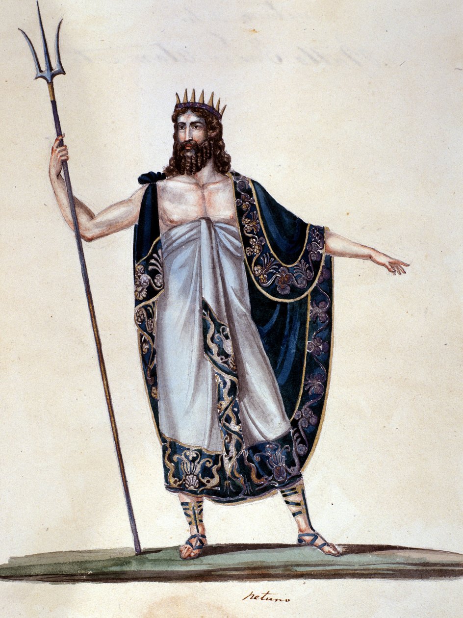 Neptunus - akvarell av Unknown artist