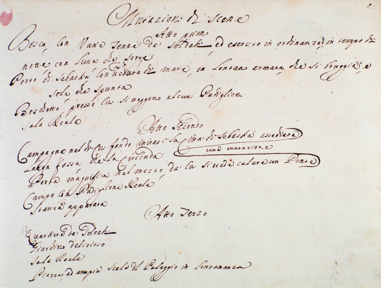 Anteckningar om iscensättningen av operan Mithridate av Giuseppe Aldrovandini (1706) av Unknown artist