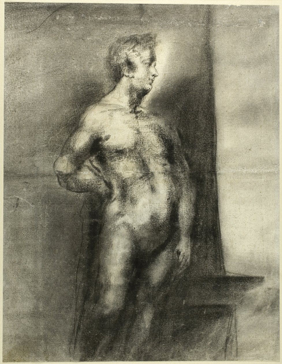 Naken manlig figur av Unknown artist
