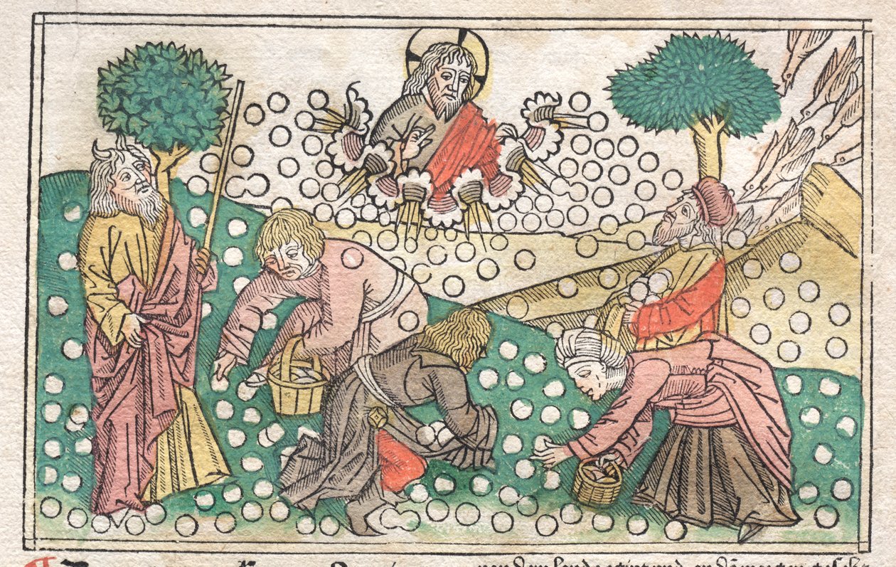 Nüremberg Bibeln: Manna faller från himlen av Unknown artist