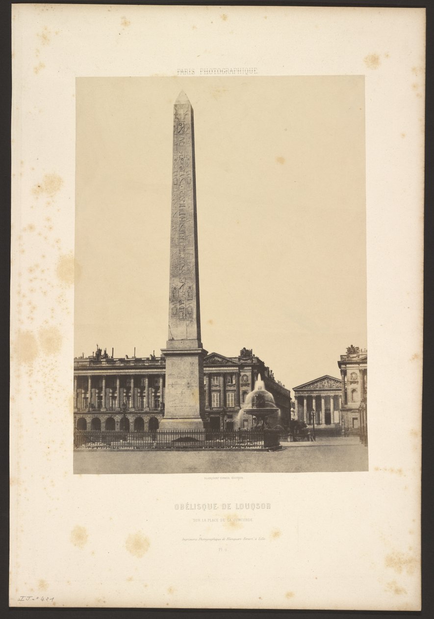 Obelisk av Louqsor, på Place de la Concorde av Unknown artist