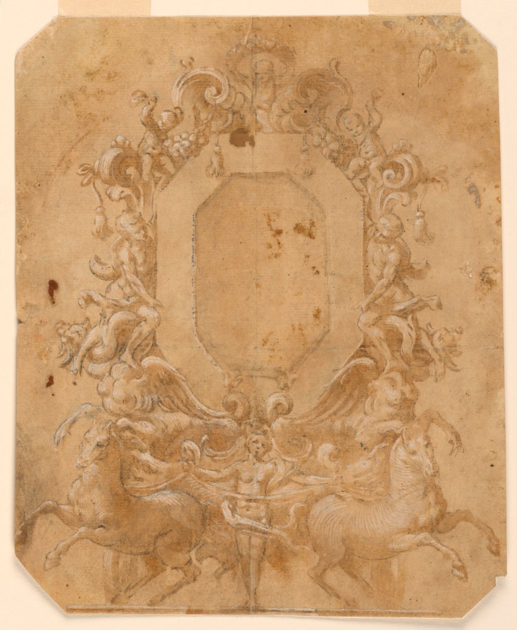 Octagonal paneldekoration av Unknown artist