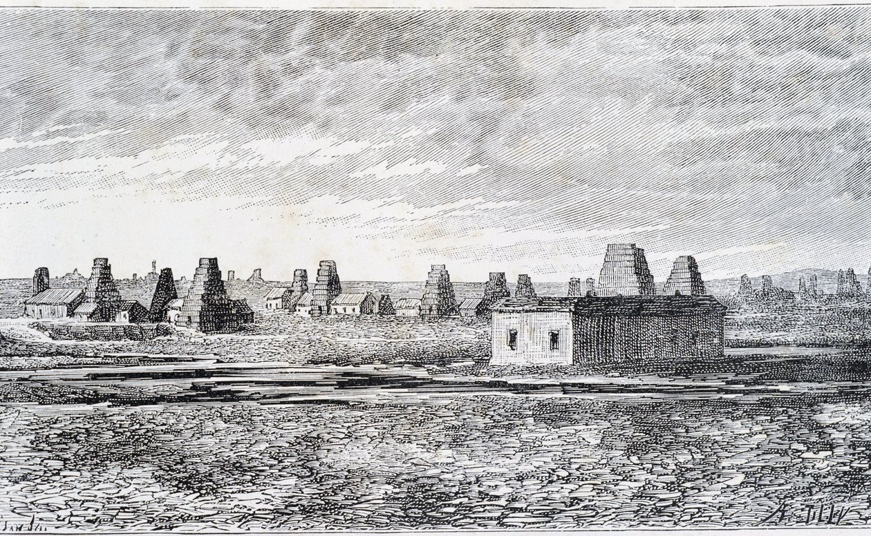 Oljekällor, Baku, Kaukasus (Nobel) av Unknown artist