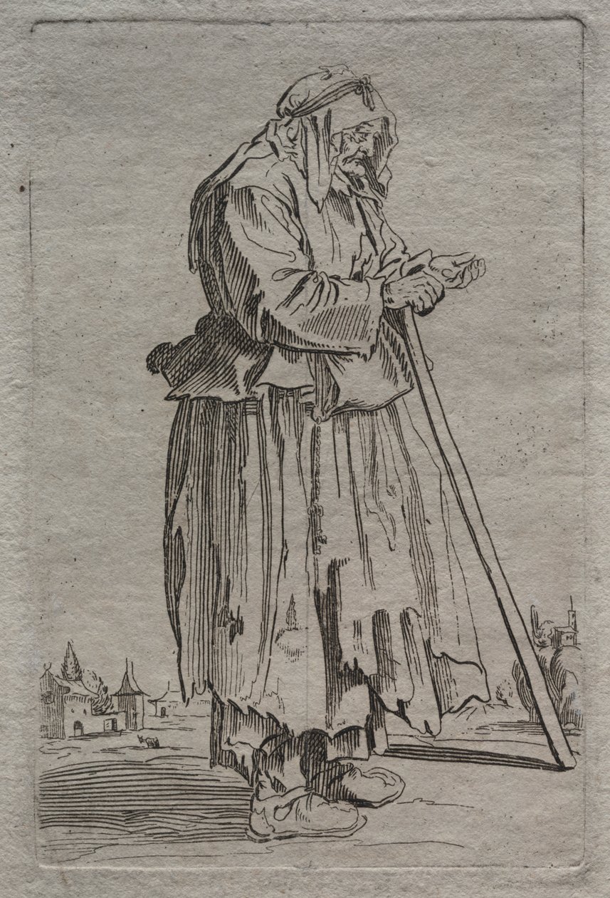 Gammal tiggarkvinna av Unknown artist