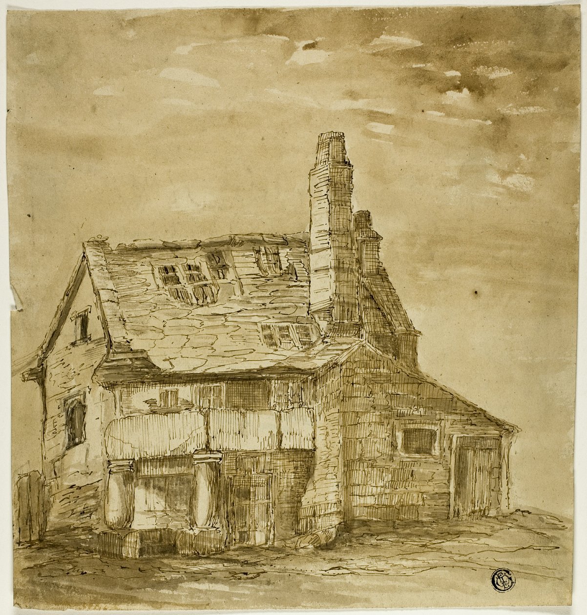 Gammal bondgård av Unknown artist