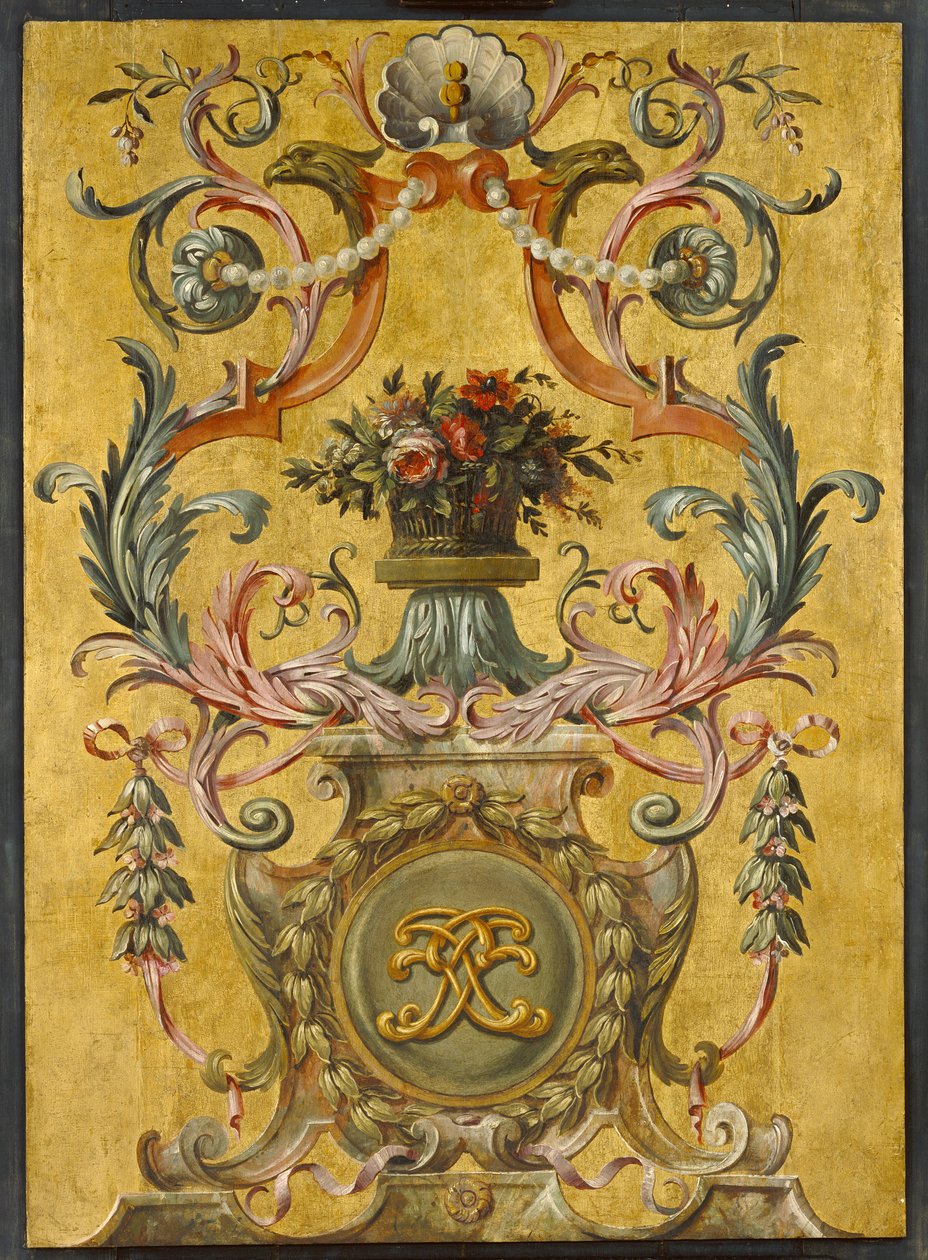 En målad panel av Unknown artist