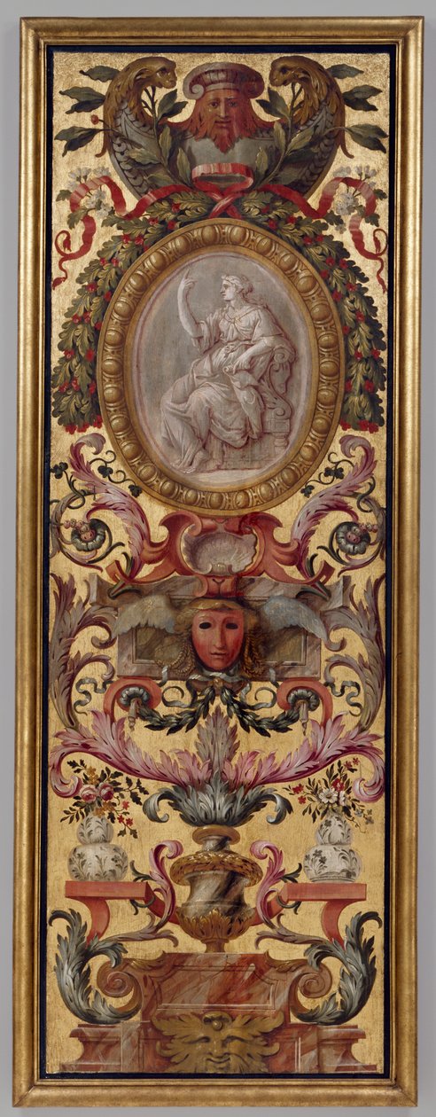En målad panel av Unknown artist
