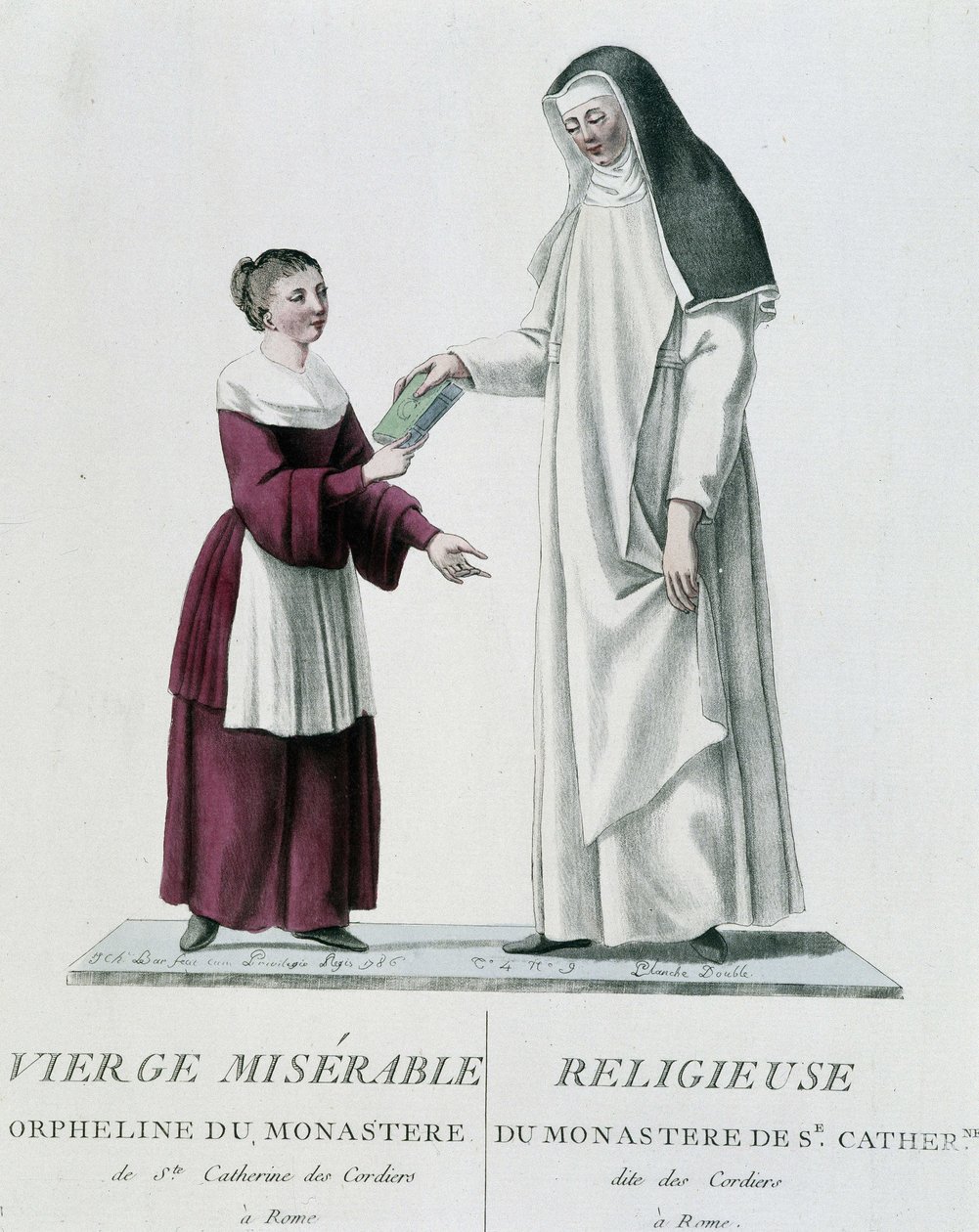 Föräldralös och religiös eländig jungfru från klostret St. Catherine des Cordiers i Rom av Unknown artist