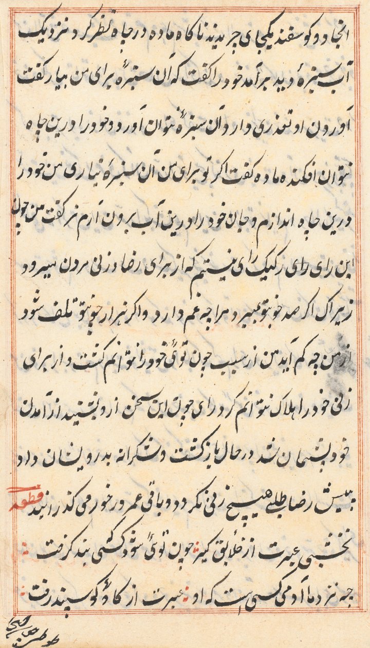 Sida från Tales of a Parrot (Tuti-nama): textsida av Unknown artist