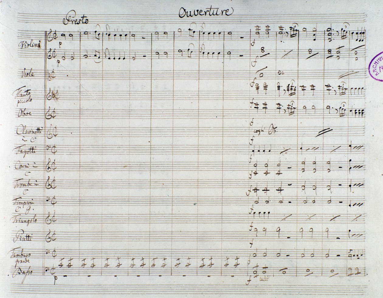 Sida med noterna till Die Entfuhrung aus dem Serail, opera av Mozart, Lichtenthal-version (1838) av Unknown artist