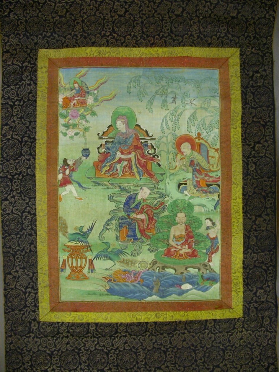 Målad banderoll (Thangka) från en uppsättning av sju som hedrar Gayadhara, en Sakya-pandit från Indien av Unknown artist