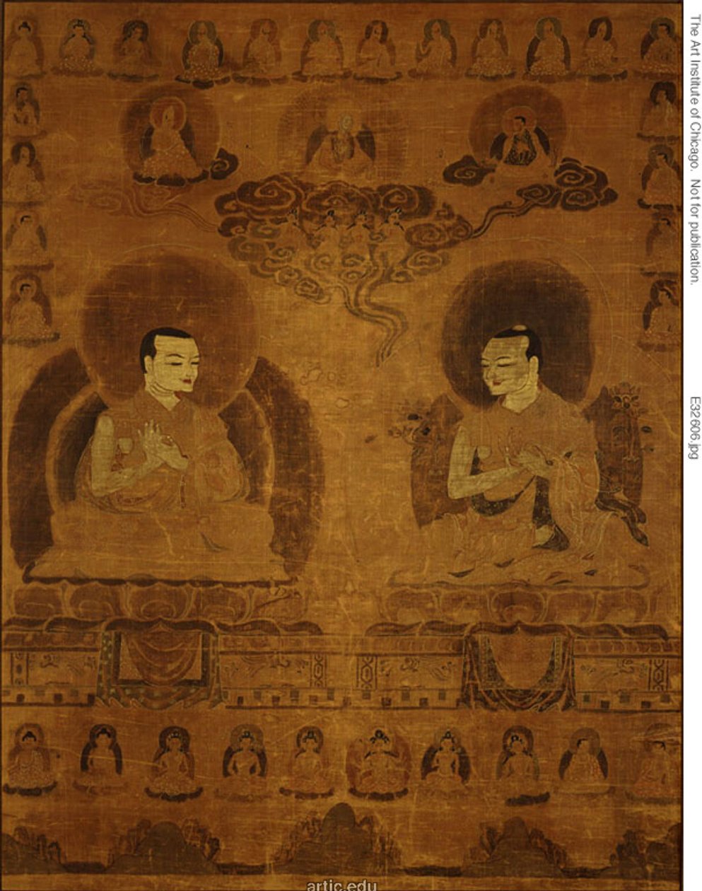 Målad banderoll (Thangka) av Sakyapa Lineage Teachers av Unknown artist