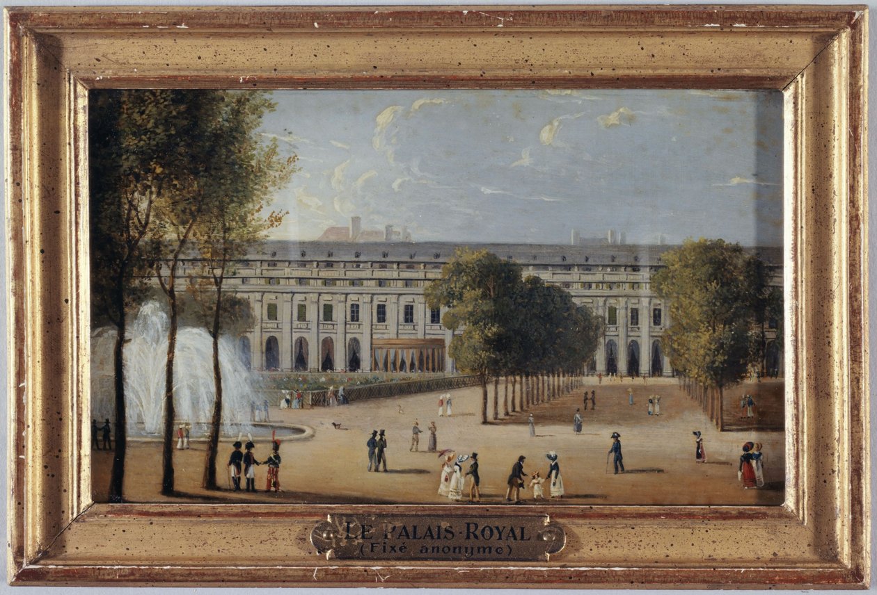 Palais-Royals trädgårdar, ca 1820, nuvarande 1:a arrondissementet, mellan 1815 och 1825 (målning) av Unknown artist