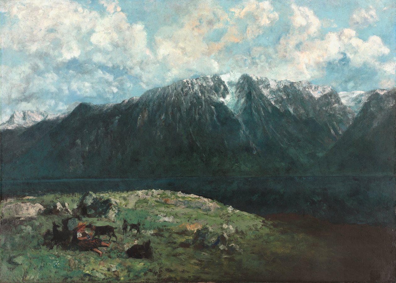 Panoramautsikt över Alperna, Les Dents du Midi av Unknown artist
