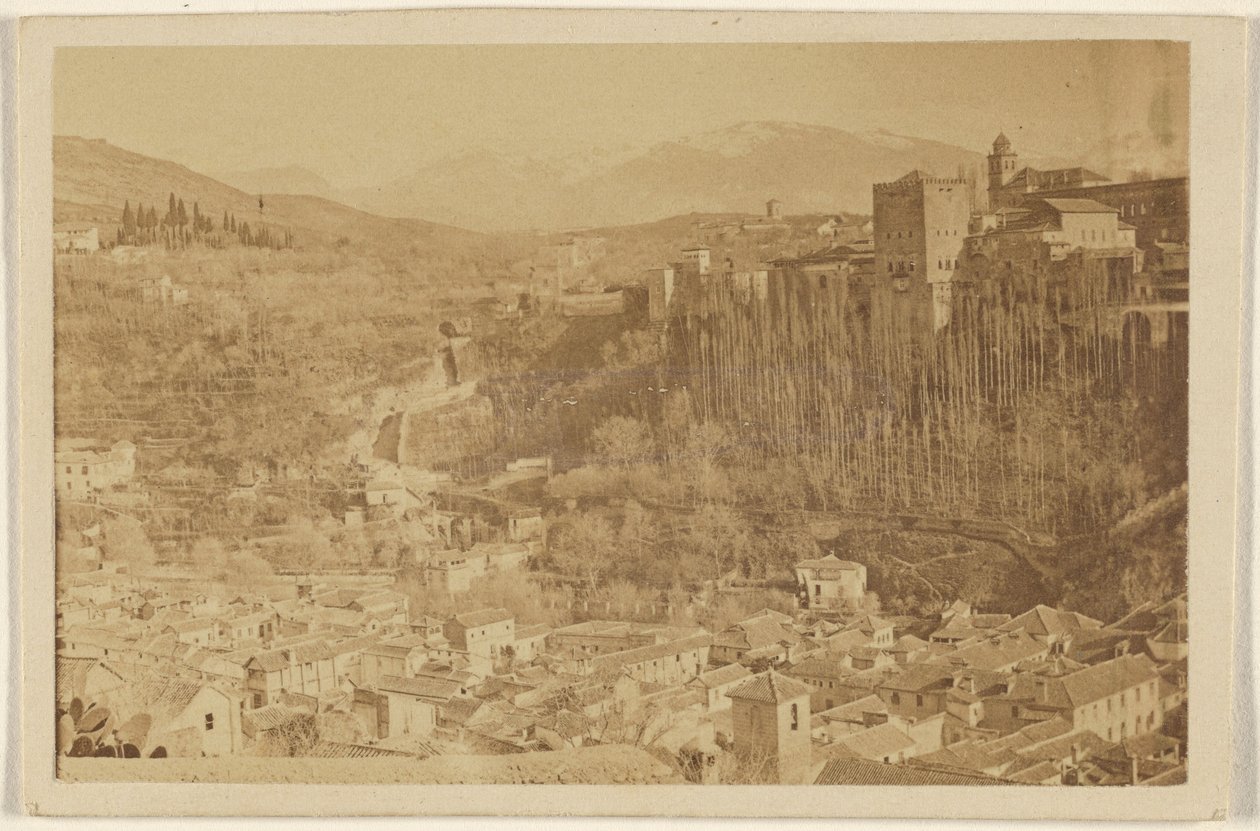 [Panoramautsikt över Alhambra, Granada, Spanien] av Unknown artist