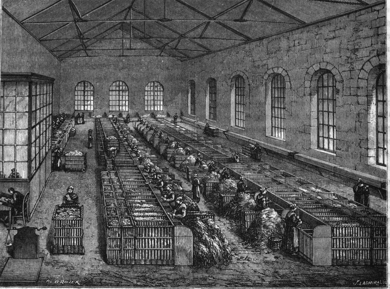 Papperstillverkning på 1800-talet. av Unknown artist