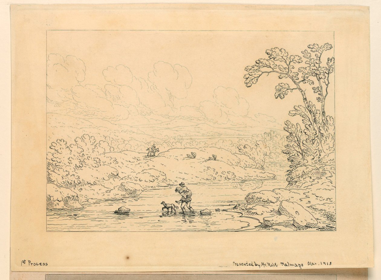 Pastoral scen, 1:a processen av Unknown artist