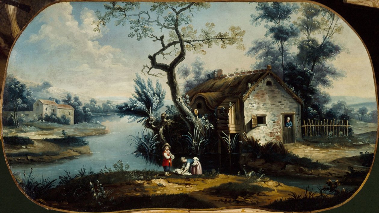 Pastoral scen. Mellan 1701 och 1800 (olja på duk) av Unknown artist