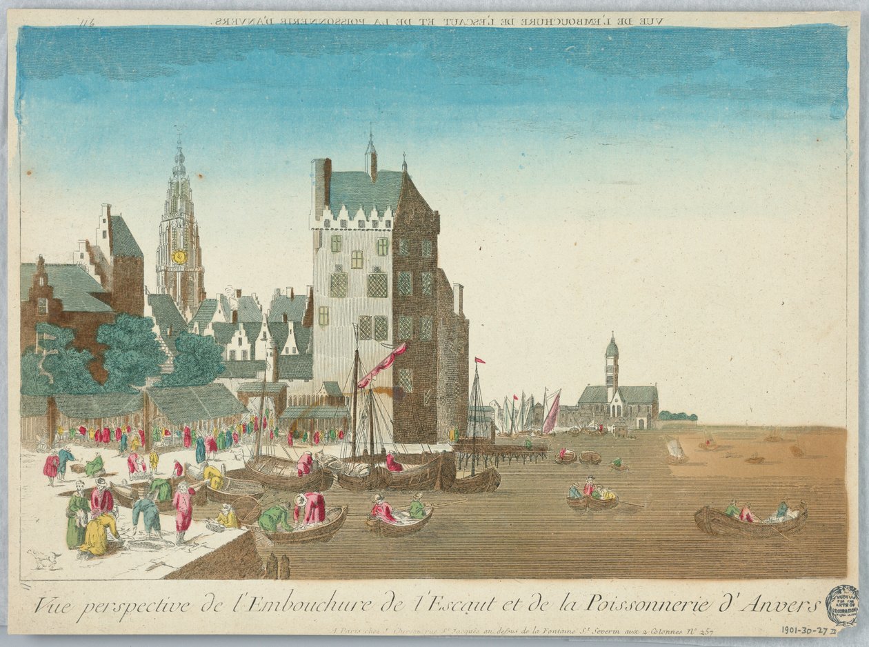Peep-show, perspektivvy av Scheldtmynningen och Antwerpens possonry av Unknown artist