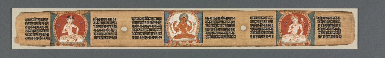 Perfektion av visdom i åtta tusen rader: Ashtasahasrika Prajnaparamita: Dekorerade löv av Unknown artist