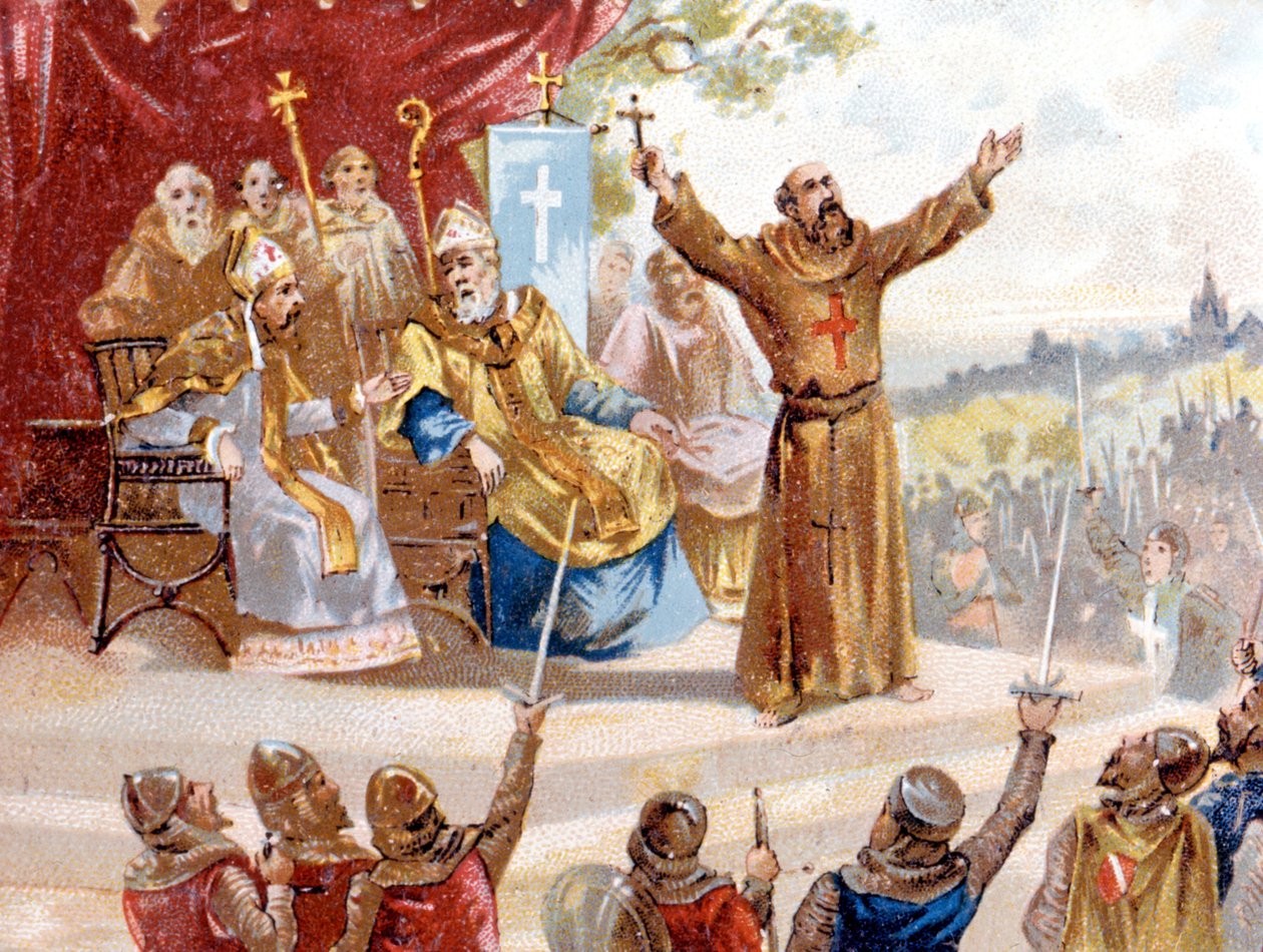 Eremiten Peter som predikar korståget (1095 - 1099) av Unknown artist