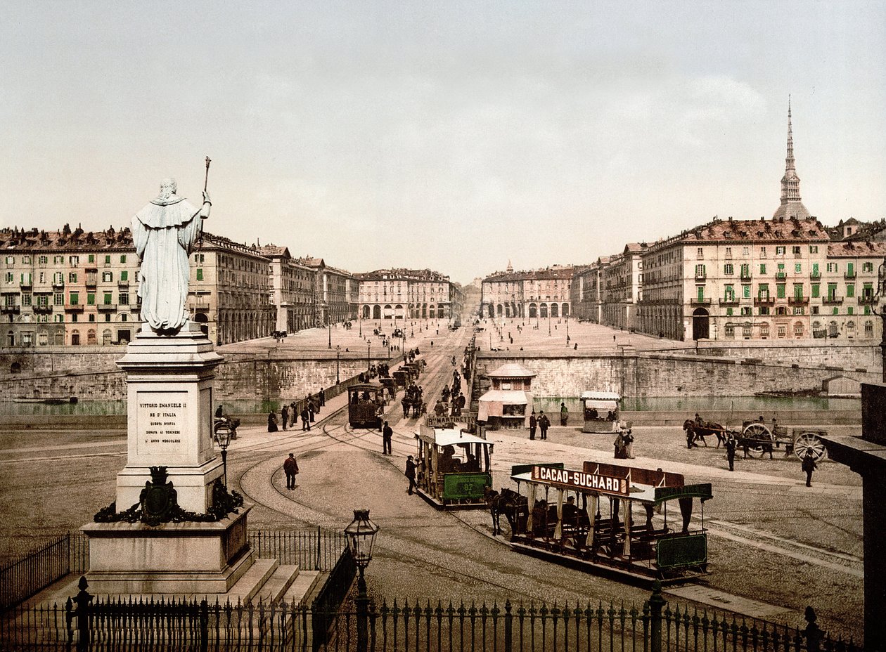 Piazza Vittorio Emanuele i Turin (Torino), Italien 1890 av Unknown artist