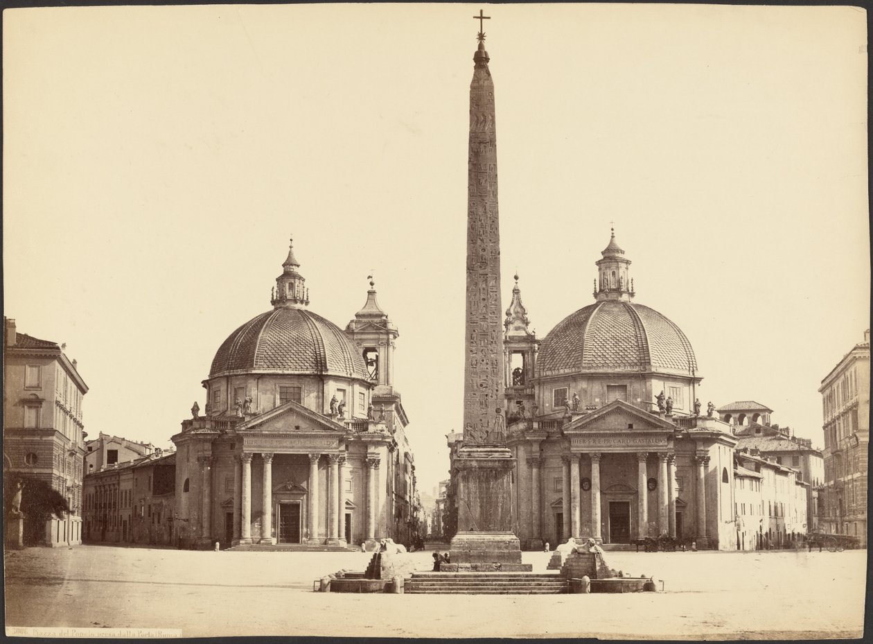 Piazza del Popolo tagen från porten (Rom) av Unknown artist
