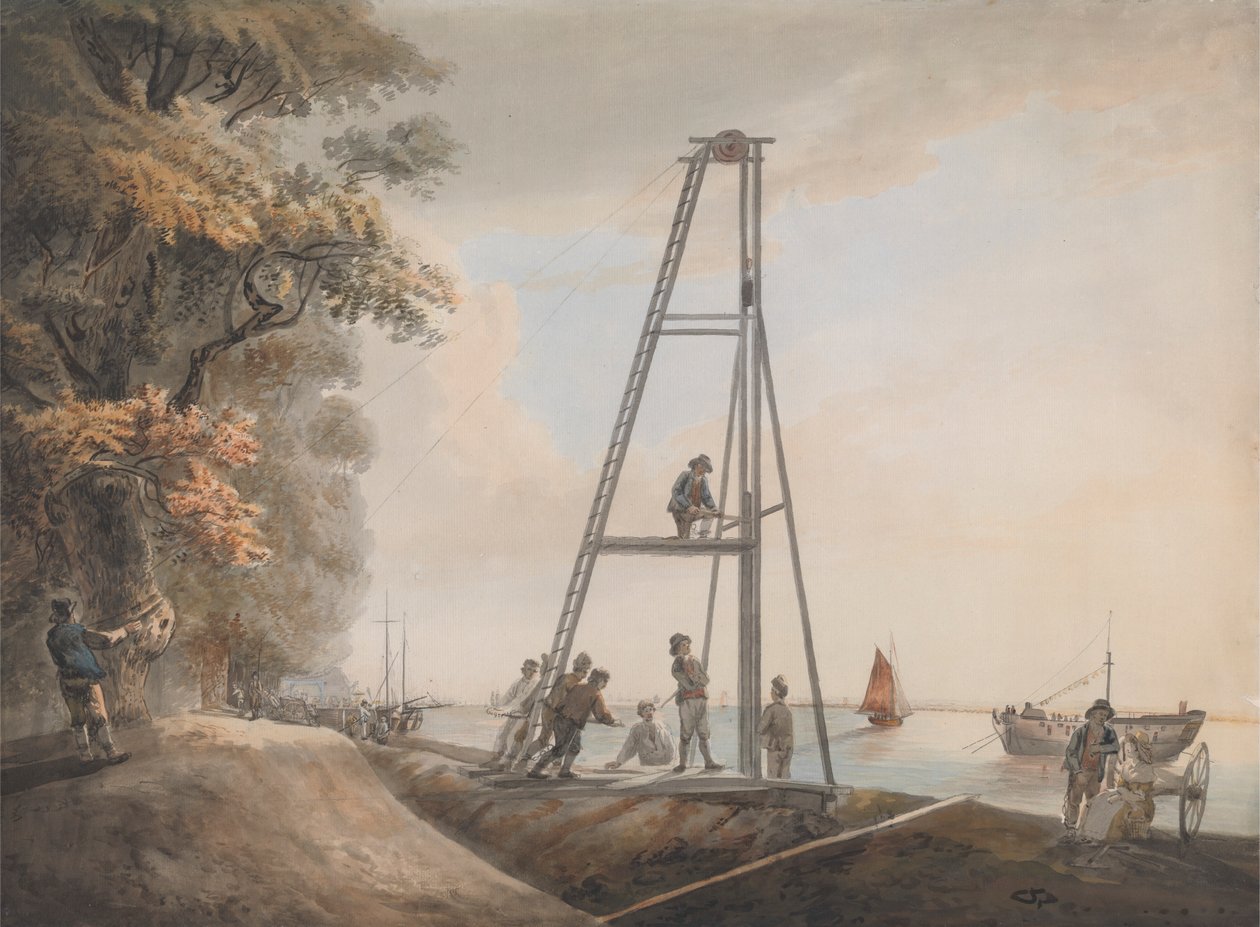 Pålkörning på Themsen av Unknown artist