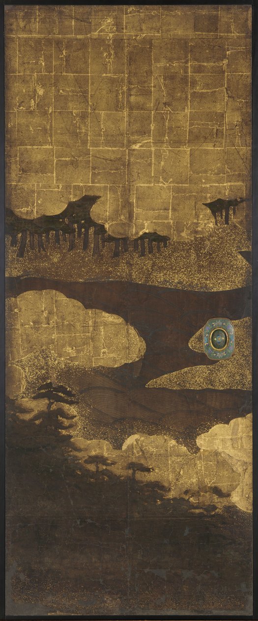 Tallar, vatten och moln av Unknown artist