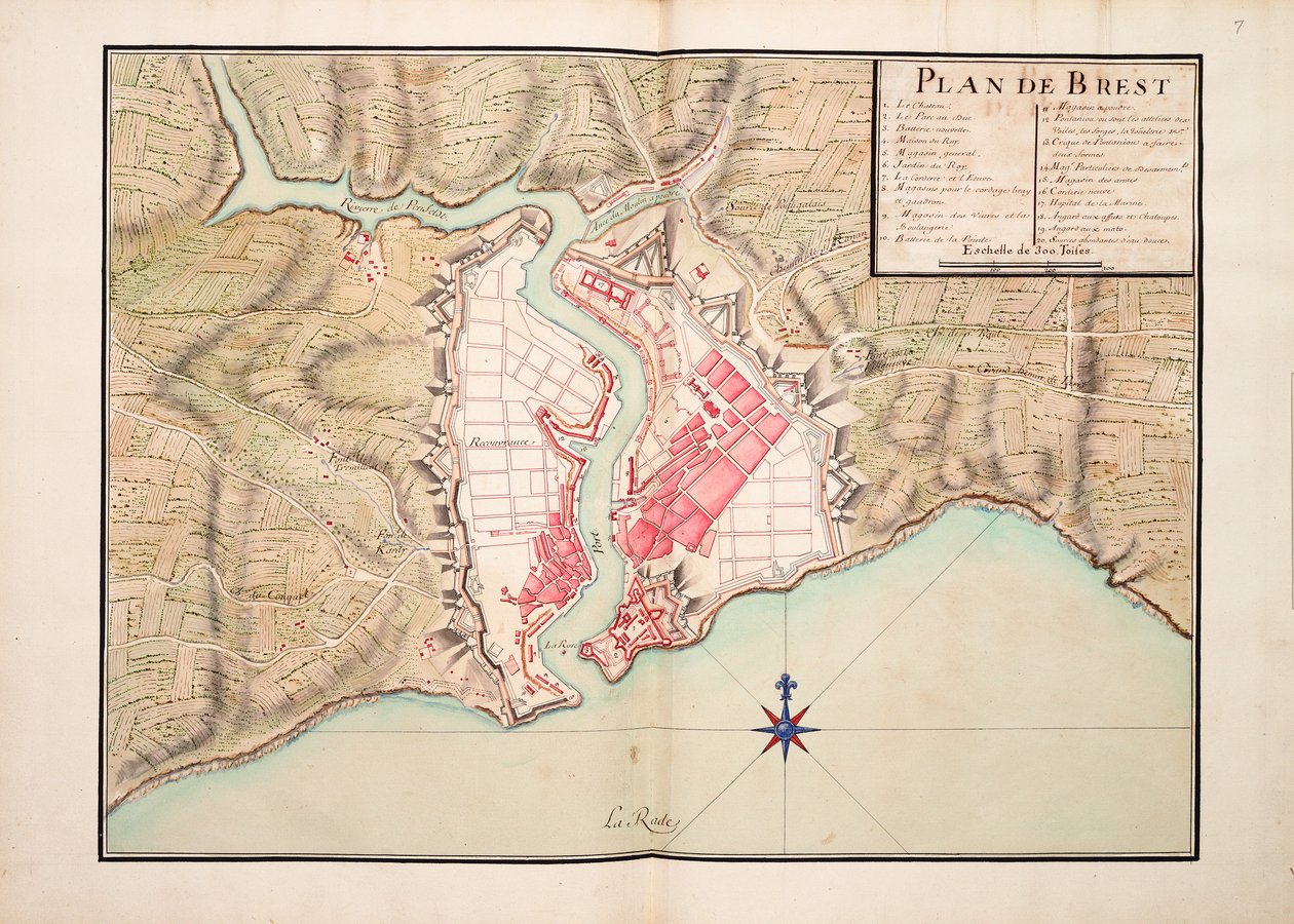 Plan över Brest av Unknown artist