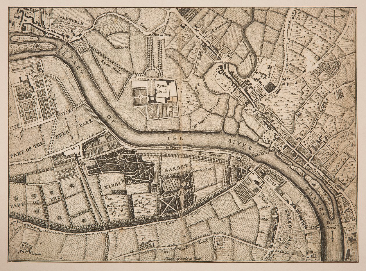 Plan av Richmond, Syon och Kew av Unknown artist