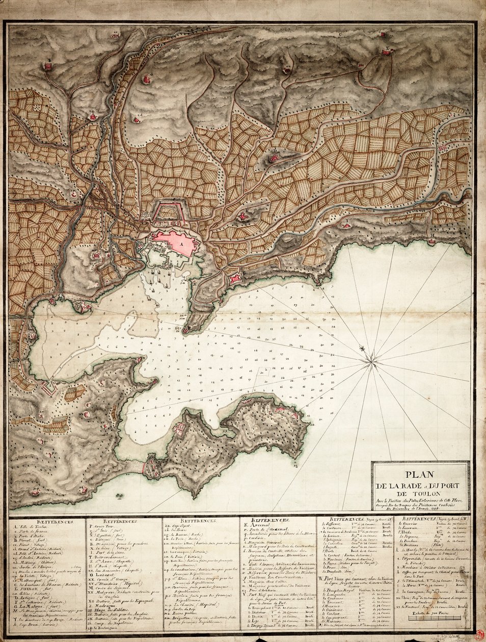Plan över Toulon av Unknown artist