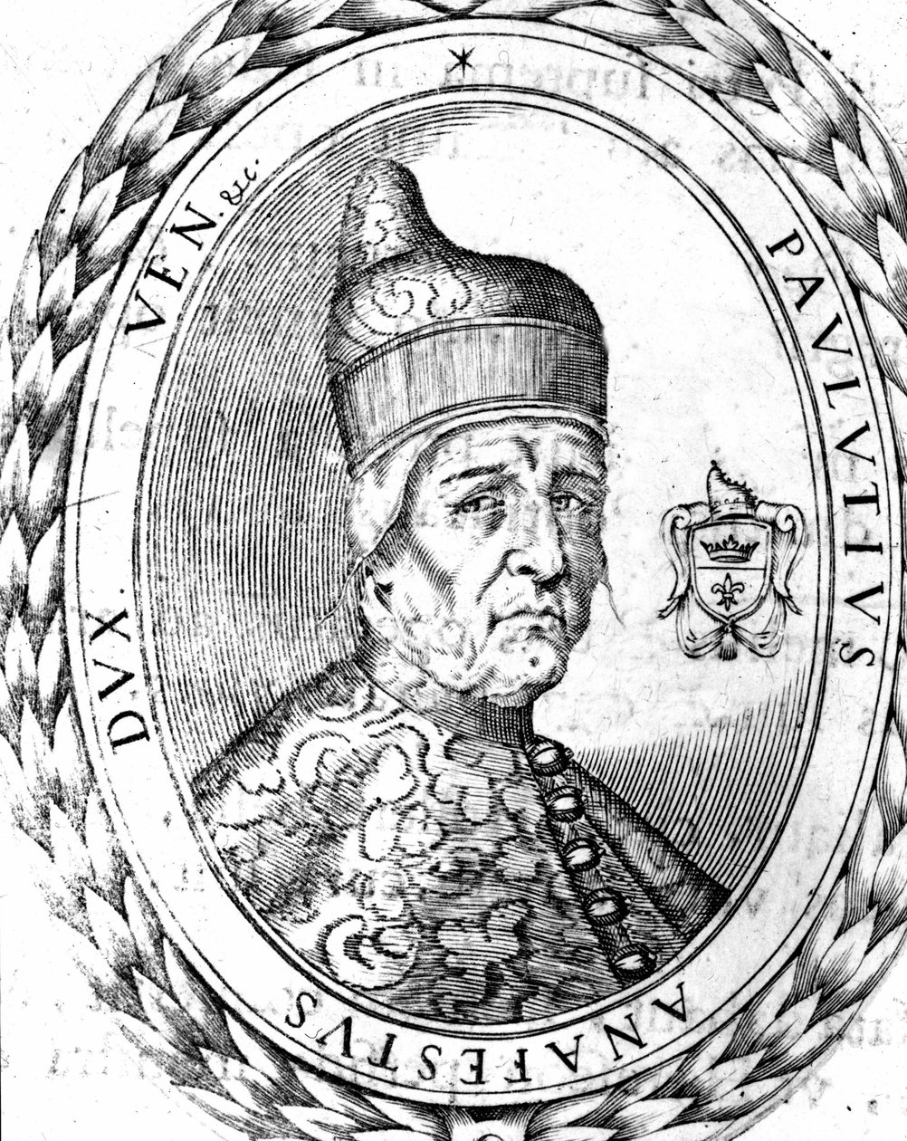 Porträtt Paoluccio Anafesto (697-717). Första dogen av Venedig. av Unknown artist