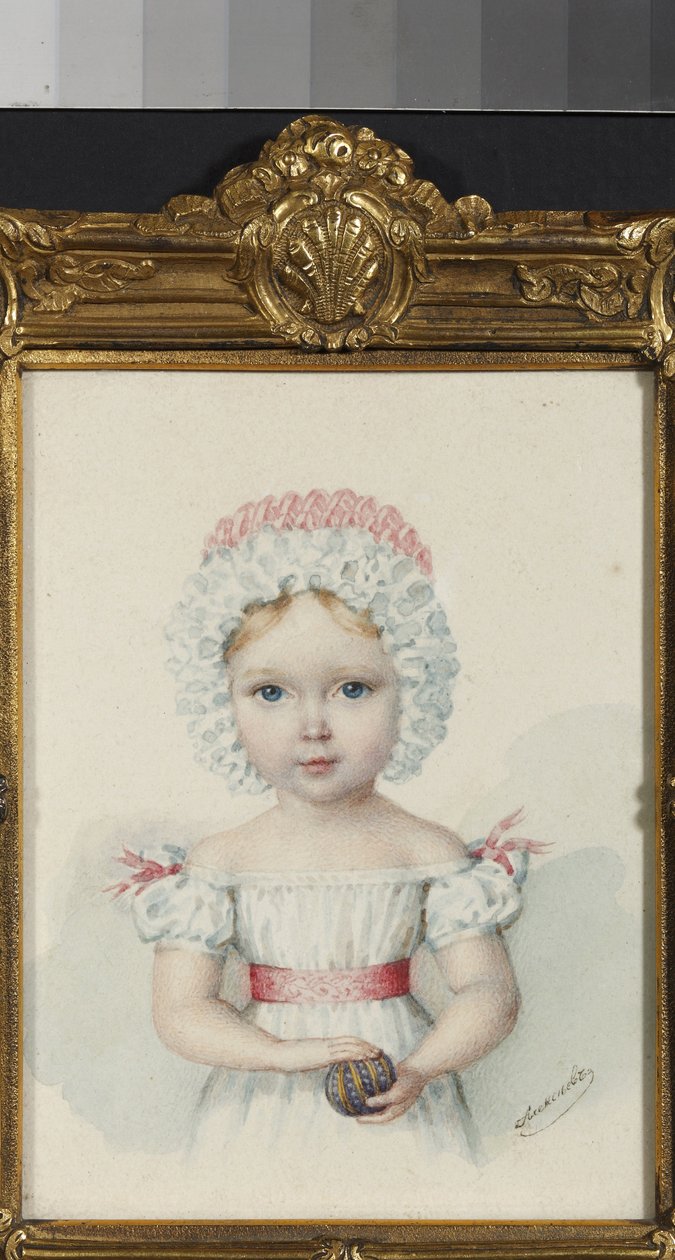 ""Porträtt av storhertiginnan Maria Nikolaevna (1819-1876) dotter till tsar Nikolaj I av Ryssland"" (storhertiginnan Maria Nikolaevna av Ryssland (1819-1876)) Akvarell från 1820-talets privatsamling av Unknown artist
