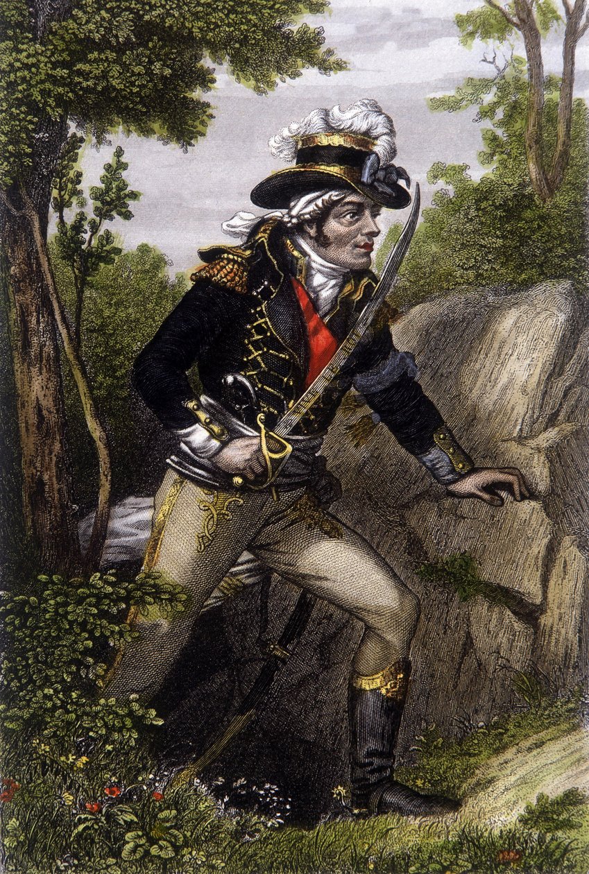 Hellängdsporträtt av Chouan-hövdingen Francois Athanase (Francois-Athanase) de Charette de la Contrie (1763-1796). av Unknown artist