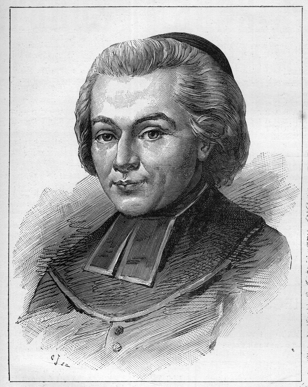 Porträtt av Abbe Fabre eller Jean-Baptiste (Jean Baptiste) Fabre (1727-1783), en fransk kyrklig och författare. Gravyr i "" Le Monde Illustré"" av Unknown artist