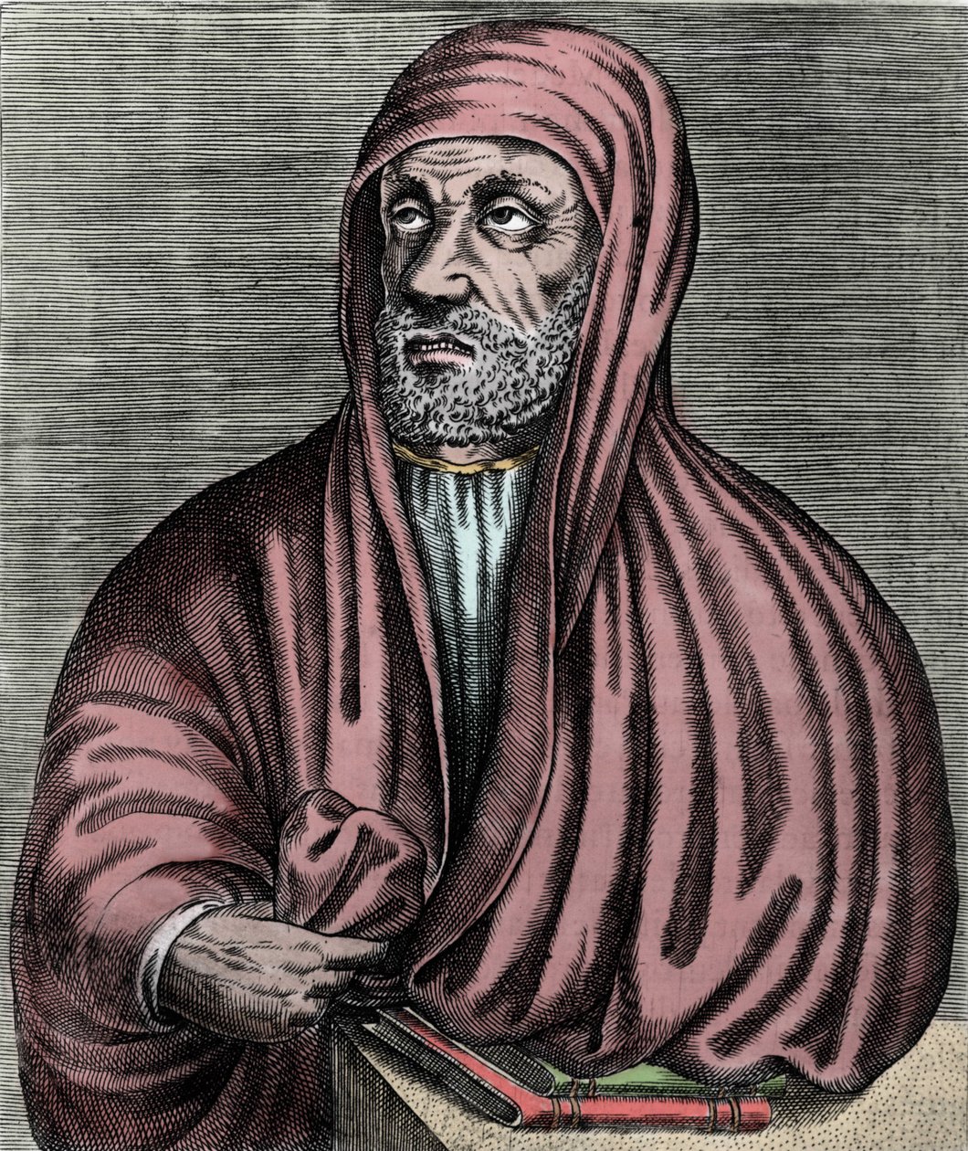 Porträtt av Abu Ali al Husain ibn Abdallah ibn Sina (Avicenna) Avicenna (980-1037), iransk läkare. Gravyr från 1600-talet. av Unknown artist