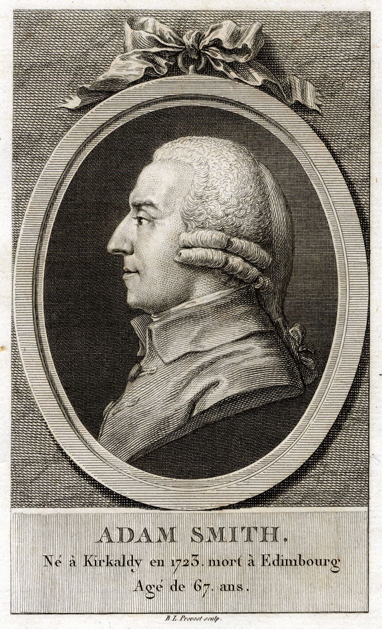 Porträtt av Adam Smith (1723 - 1790), skotsk filosof och ekonom. av Unknown artist