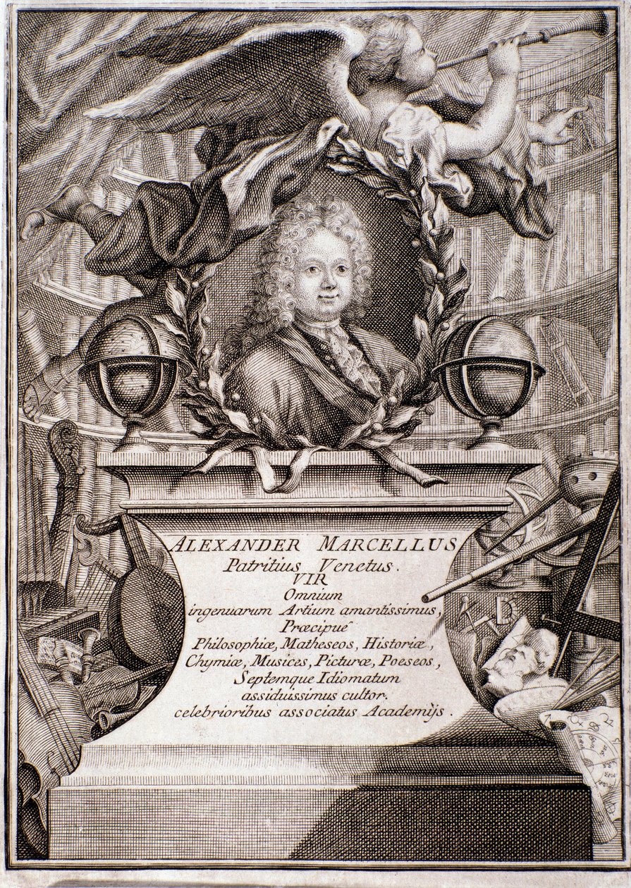 Porträtt av Alessandro Marcello (gravyr) av Unknown artist