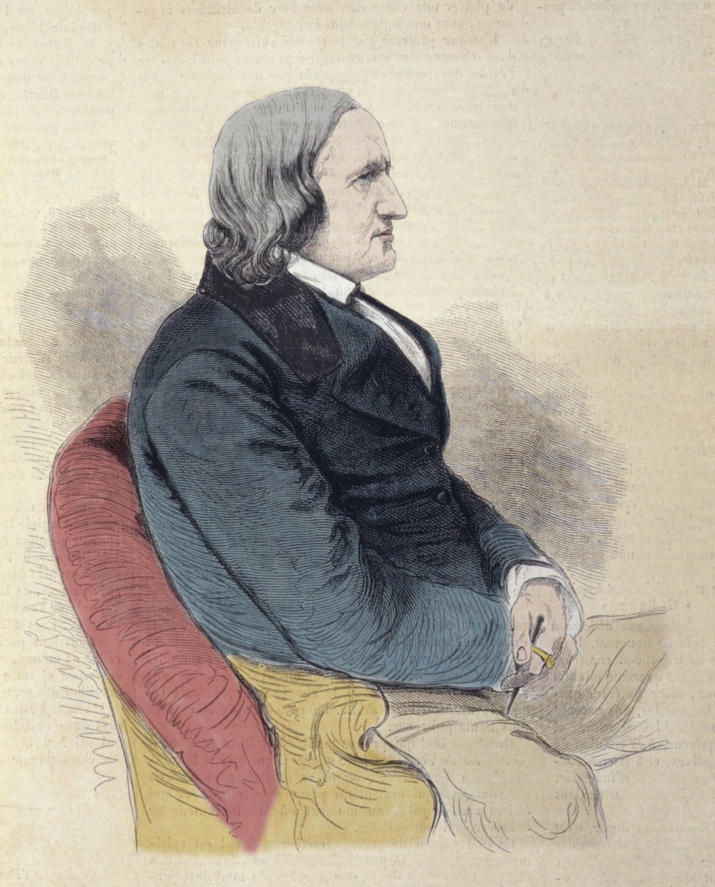 Porträtt av Alfred de Vigny (Alfred Victor, greve av Vigny av Unknown artist
