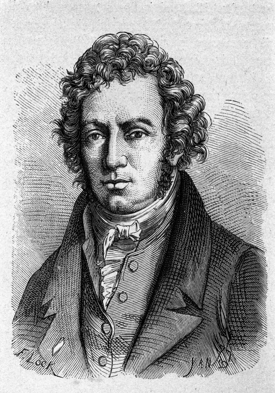 Porträtt av Andre Marie Ampere (1775 - 1836) fransk fysiker. av Unknown artist