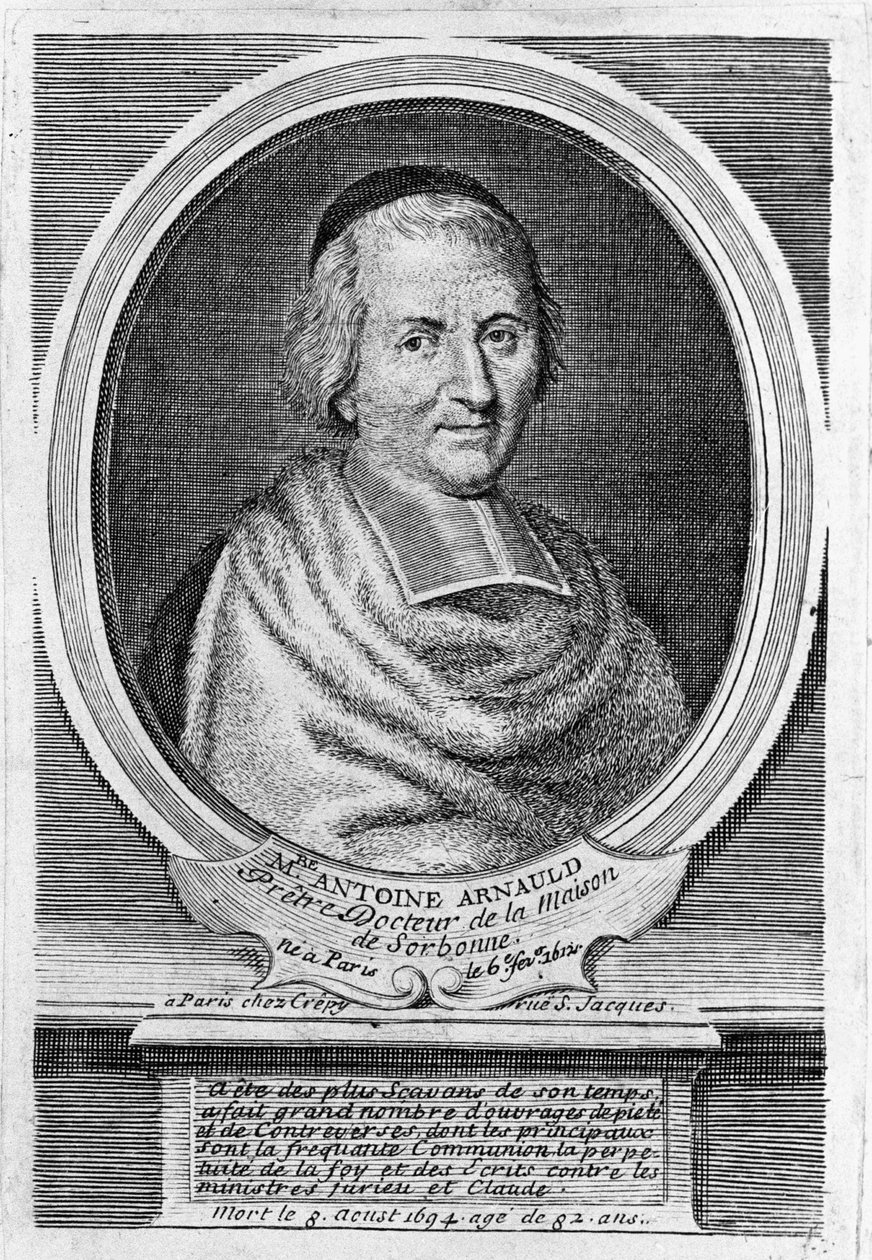 Porträtt av Antoine Arnauld dit le Grand Arnauld (1612-1694), fransk präst, teolog, filosof och matematiker, medlem av Jansenisterna. av Unknown artist