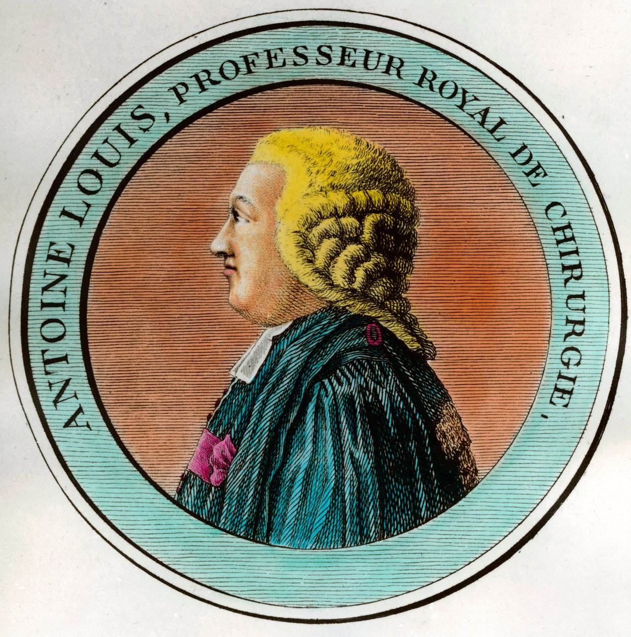 Porträtt av Antoine Louis (1723-1792) Kunglig professor i kirurgi, sekreterare vid Royal Academy of Surgery Gravyr från 1700-talets privata samling av Unknown artist