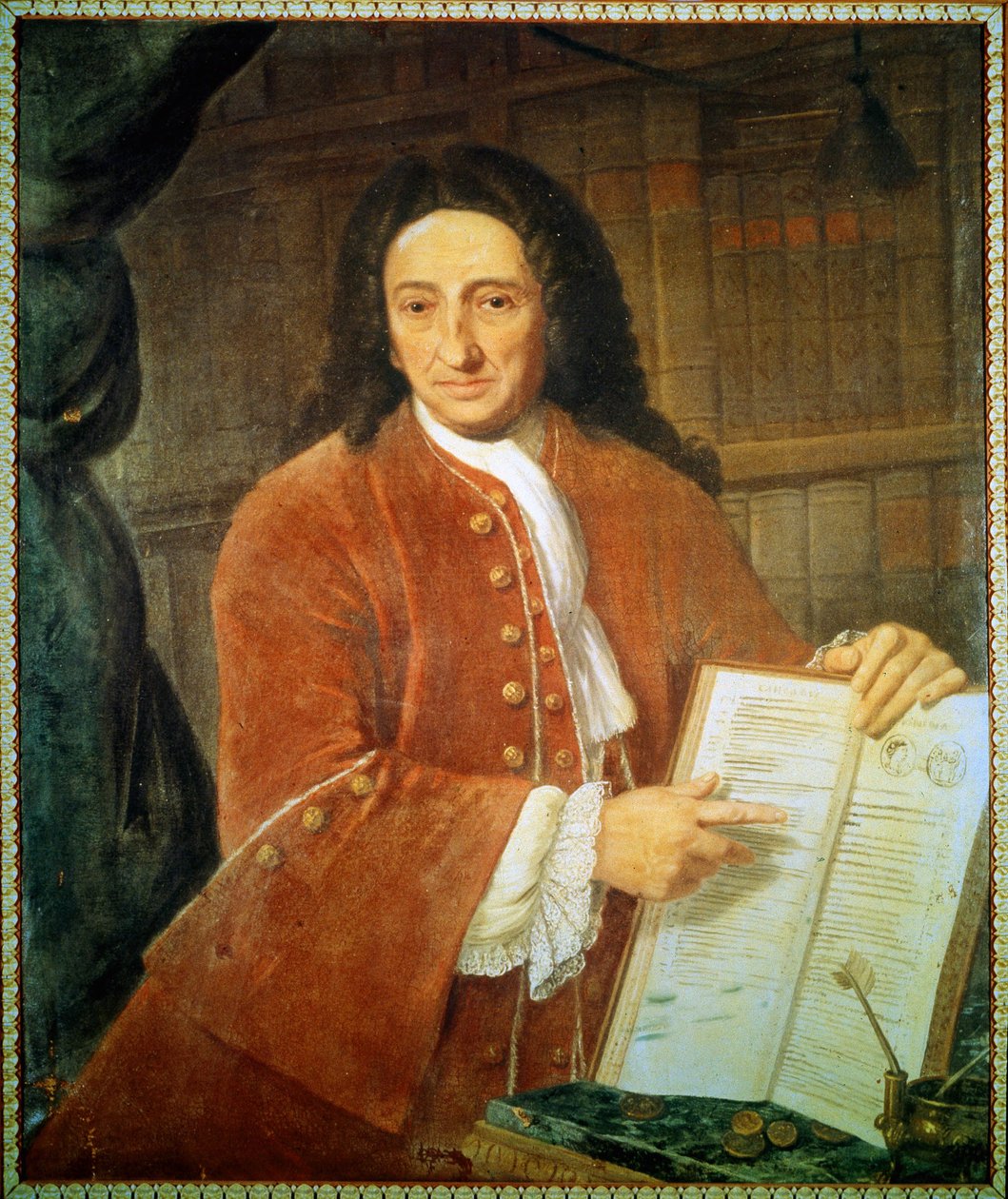 Porträtt av Apostolo Zeno (1668 - 1750), librettist och poet. av Unknown artist