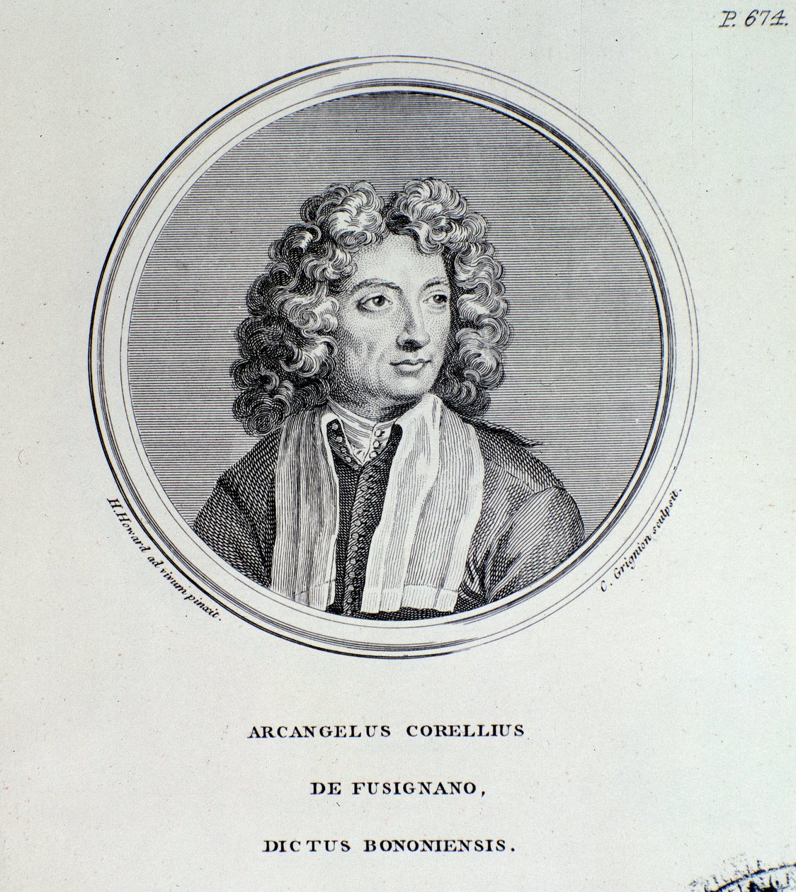 Porträtt av Arcangelo Corelli (gravyr) av Unknown artist
