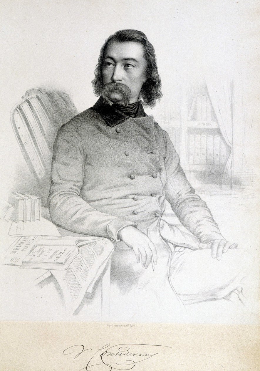 Porträtt av Barthelemy Prosper Enfantin, känd som Fader Enfantin (1796-1864), Saint Simonien (Saint Simonien) av Unknown artist